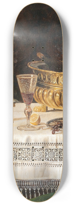 Max Schdl - Still Life With Glass Cup And Champagne Cooler 8.25 inch art skate deck