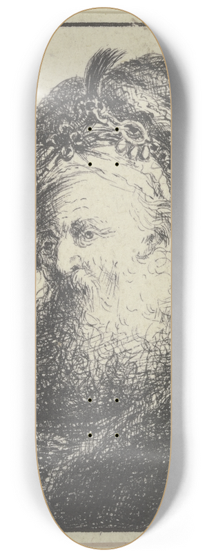 Johann Georg Trautmann - Kopf eines Orientalen nach links 8.25 inch art skate deck