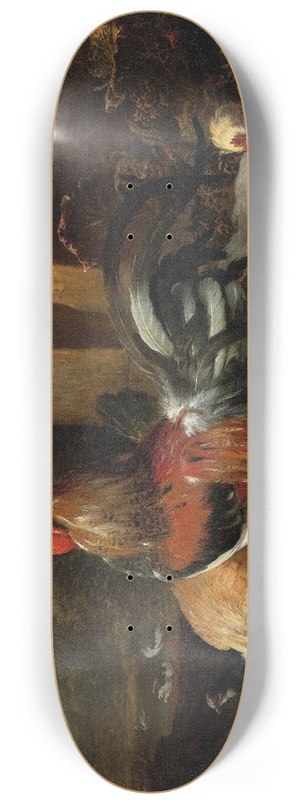 Melchior d'Hondecoeter - A Poultry Yard 8.25 inch art skate deck