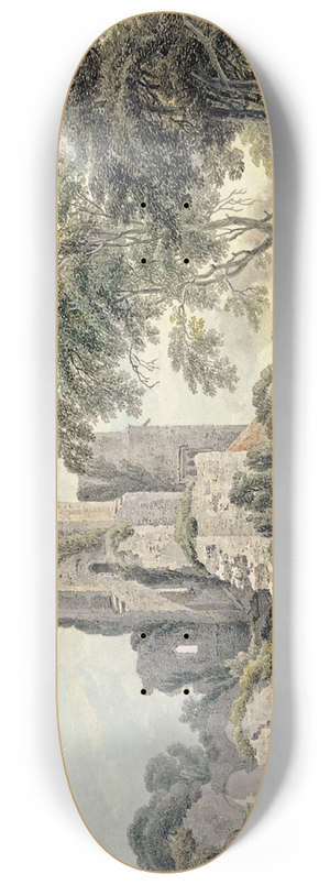 Michael Angelo Rooker - A view of a ruined castle 8.25 inch art skate deck