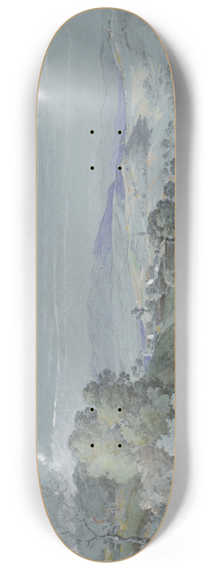 Johann Georg von Dillis - The Hills of Umbria near Perugia 8.25 inch art skate deck