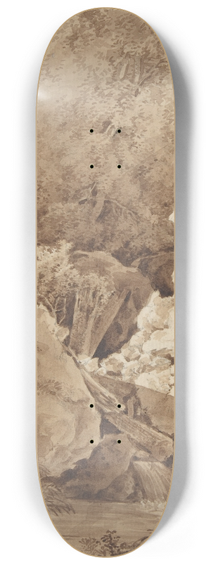 Johann Georg von Dillis - Woodland Scene with Mountain Stream 8.25 inch art skate deck Johann Georg von Dillis - Woodland Scene with Mountain Stream 8.25 inch art skate deck
