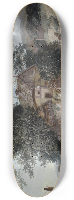 Johann Georg Wagner - Bauernhaus unter Bumen an einer Weggabelung 8.25 inch art skate deck