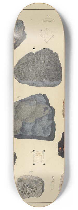 Johann Gottlob Kurr - Plate XXII: Molybdenum Ores, Chrome Ores, Antimony Ores, Arsenic Ores 8.25 inch art skate deck