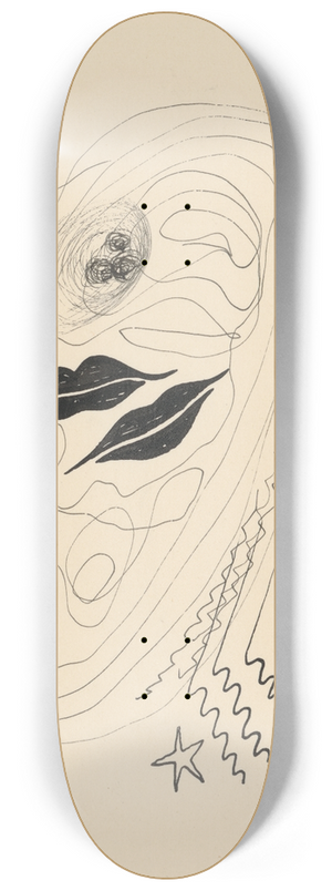Mikul Galanda - Red Lips 8.25 inch art skate deck