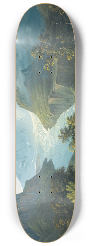 Johann Heinrich Bleuler - The Glacier Of Grindelwald With Mountain Peaks Fieschhrner And Hrnligrat 8.25 inch art skate deck