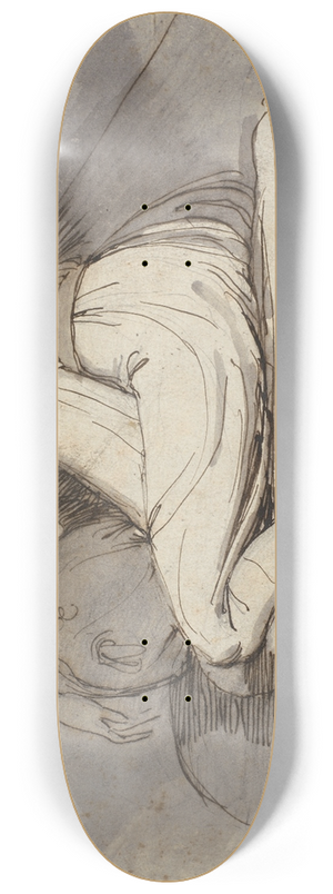 Johann Heinrich Fssli - Siddende, sammenkrbet kvinde 8.25 inch art skate deck