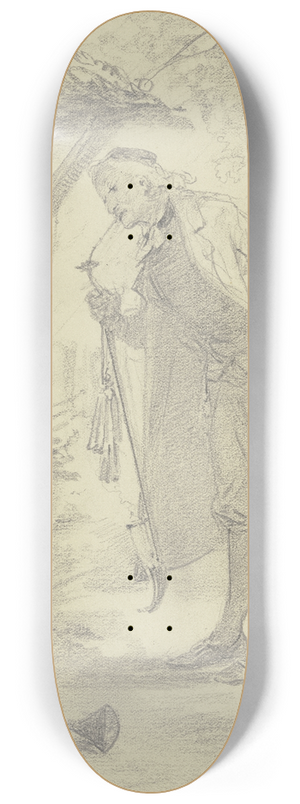 Johann Heinrich Hasselhorst - Alter Pfarrherr, Bienenstcke betrachtend 8.25 inch art skate deck