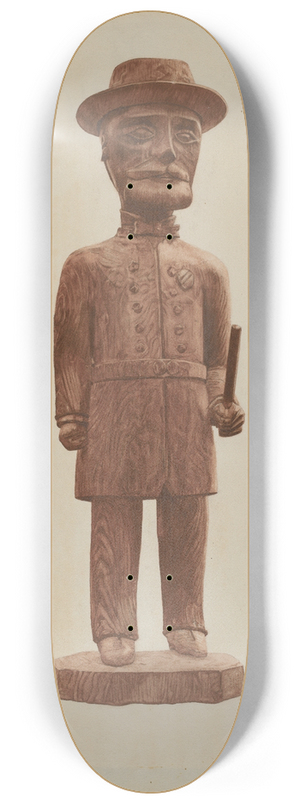 Mildred E. Bent - Carved Policeman 8.25 inch art skate deck
