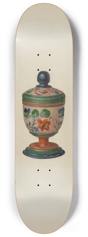 Mildred Ford - Pa. German Saffron Box 8.25 inch art skate deck