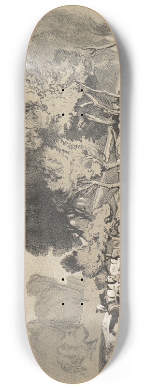 Miles Edmund Cotman - Col. Harveys Meadow Thorpe and Norwich Oct. 2nd 1841 8.25 inch art skate deck