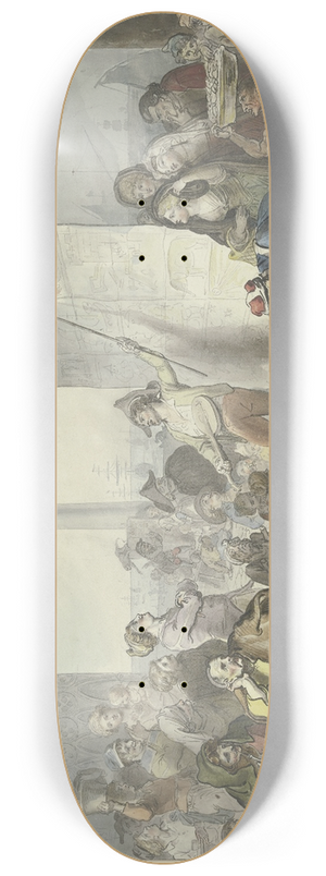 Johann Heinrich Ramberg - Bnkelsnger auf der Piazetta in Venedig 8.25 inch art skate deck