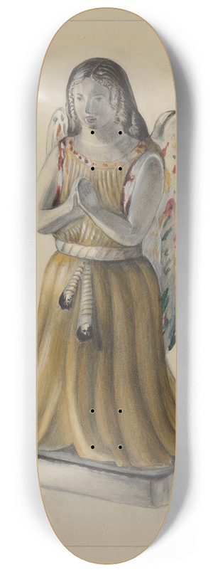 Mina Lowry - Pa. German Chalkware Angel Figure 8.25 inch art skate deck