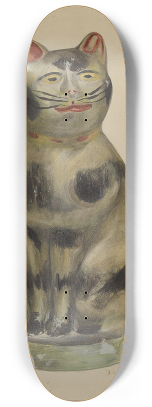 Mina Lowry - Pa. German Chalkware Cat 8.25 inch art skate deck
