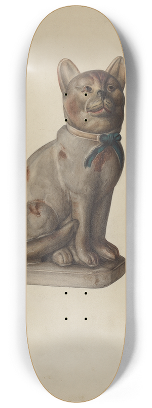 Mina Lowry - Pa. German Chalkware Cat with Mouse 8.25 inch art skate deck