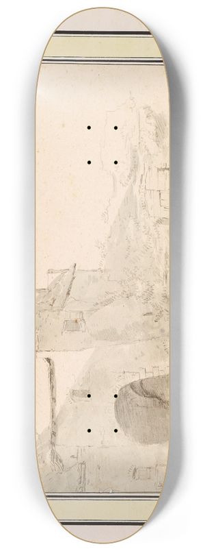 Johann Heinrich Roos - Architektonische Studie Zinnenturm 8.25 inch art skate deck