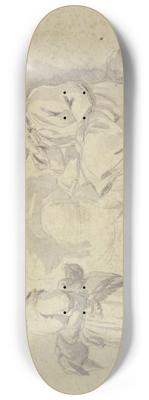 Johann Heinrich Roos - Ein Mann ruht hinter seinem beladenen Esel aus, vor ihm steht ein Mdchen mit einem Korb 8.25 inch art skate deck Johann Heinrich Roos - Ein Mann ruht hinter seinem beladenen Esel aus, vor ihm steht ein Mdchen mit einem Korb 8.25 inch art skate deck