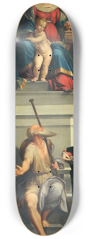 Monogrammist ED - Madonna enthroned with saints 8.25 inch art skate deck