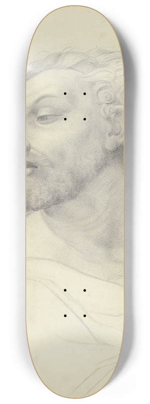 Moritz Daniel Oppenheim - Mnnerkopf aus Raffaels Disputa 8.25 inch art skate deck