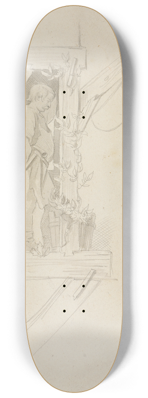 Moritz von Schwind - Moritz von Schwind auf dem Baugerst 8.25 inch art skate deck