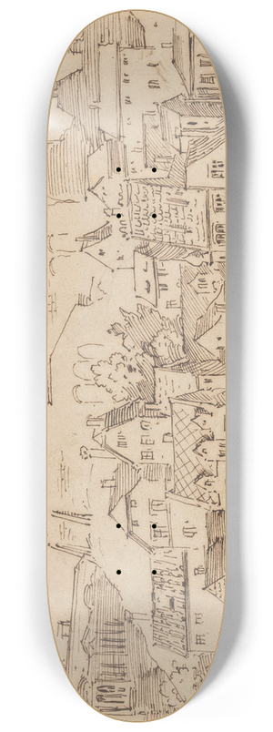Moritz von Schwind - Stadtansicht 8.25 inch art skate deck