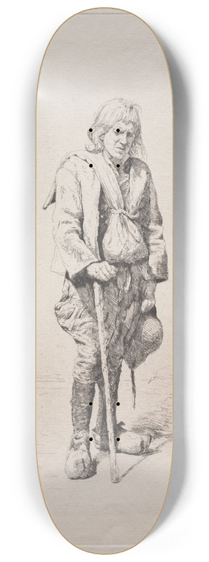 Mortimer Menpes - Man with Walking Stick 8.25 inch art skate deck