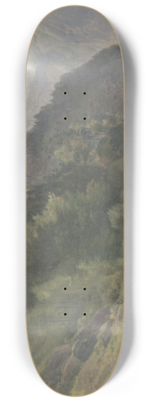 Johann Heinrich Schilbach - Wooded Shore at the King Lake (Knigsee) 8.25 inch art skate deck