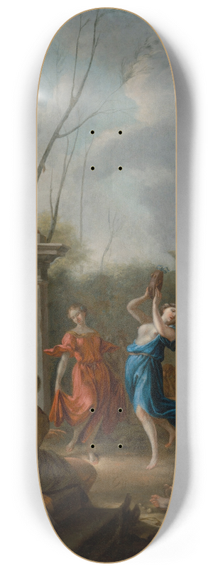 Johann Heinrich Schnfeld - A Bacchanale in a classical courtyard 8.25 inch art skate deck