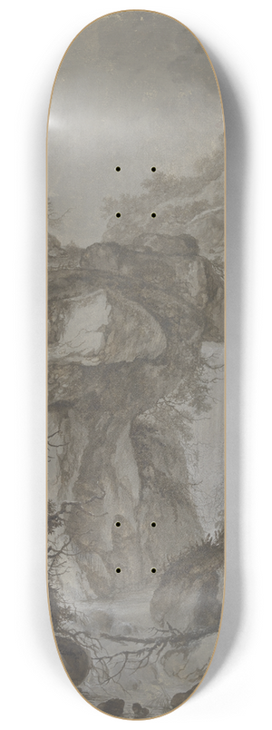 Johann Heinrich West - Gebirgsschlucht mit Wasserfall, angeblich der Handeckfall im Halital 8.25 inch art skate deck