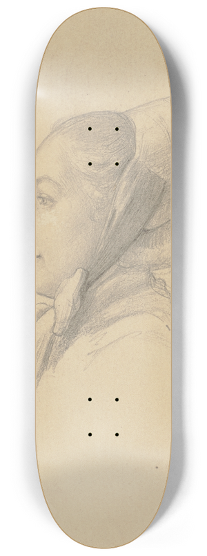 Johann Jakob Hoff - Hessisches Bauernmdchen, Profilkopf nach links gewandt 8.25 inch art skate deck