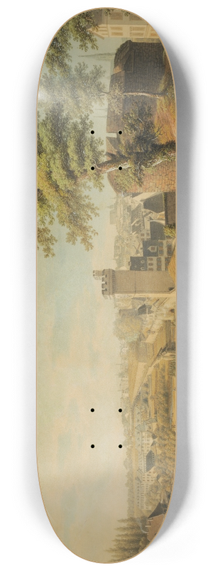 Johann Jakob Schneider - Blick von der Elisabethenschanze auf die Rundbastion, zum Steinentor und zur Steinenschanze in Basel 8.25 inch art skate deck