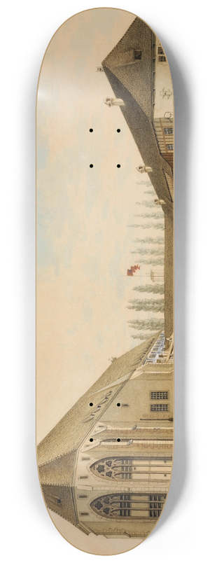 Johann Jakob Schneider - Kasernenhof im ehemaligen Kloster Klingental in Basel 8.25 inch art skate deck