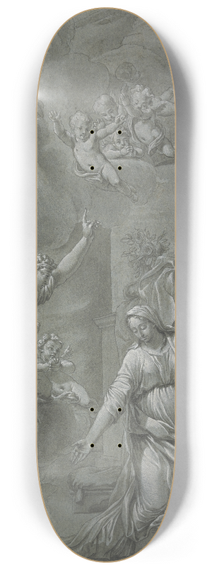 Johann Jakob von Sandrart - The Annunciation 8.25 inch art skate deck Johann Jakob von Sandrart - The Annunciation 8.25 inch art skate deck