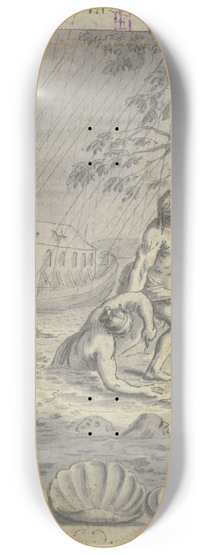 Johann Jakob von Sandrart - The deluge 8.25 inch art skate deck Johann Jakob von Sandrart - The deluge 8.25 inch art skate deck
