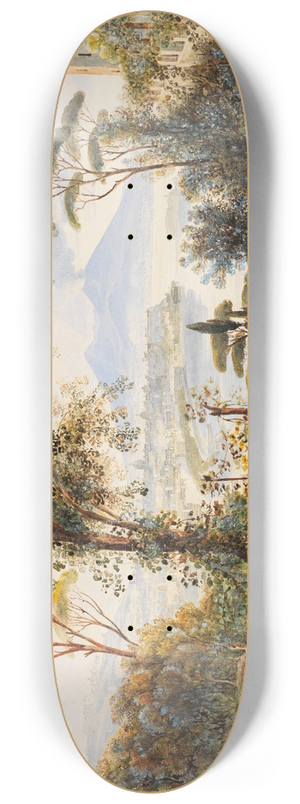 Johann Jakob Wolfensberger - Ansicht von Neapel mit dem Golf und dem Vesuv im Hintergrund 8.25 inch art skate deck