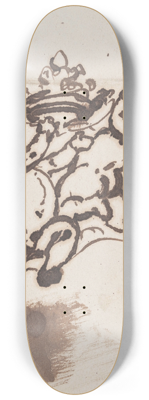 Nicaise De Keyser - Two Putti with a Crown 8.25 inch art skate deck