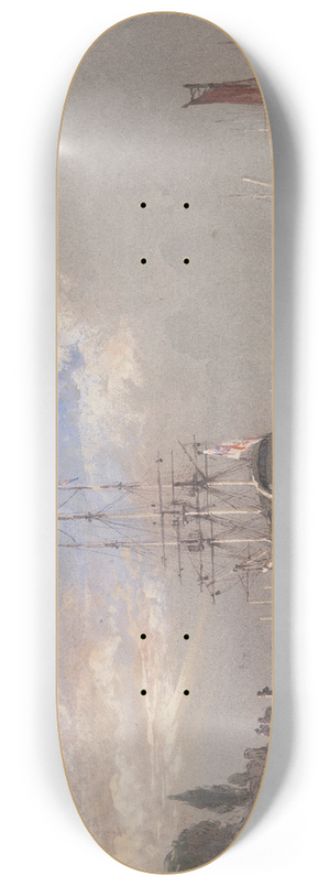 Nicholas Condy - H.M.S. St. Vincent at Plymouth 8.25 inch art skate deck