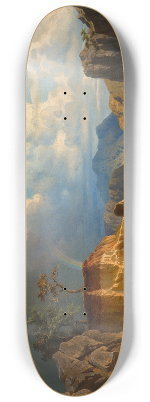 Johann Kautsky - A Vaste Landscape with Rainbow 8.25 inch art skate deck