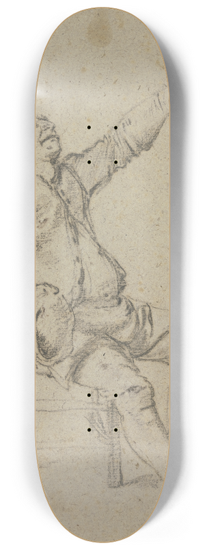 Nicolaes Molenaer - Sitting farmer 8.25 inch art skate deck