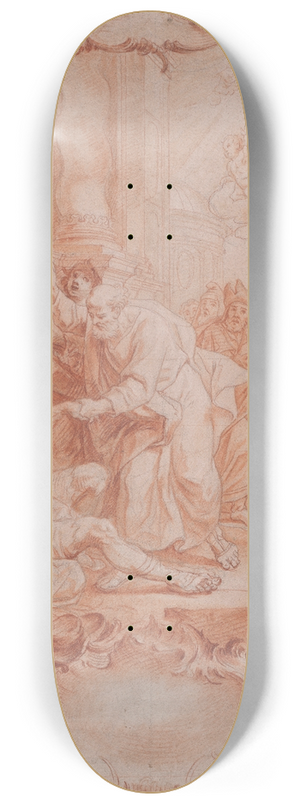 Johann Lorenz Haid - Saint Peter Healing the Lame 8.25 inch art skate deck