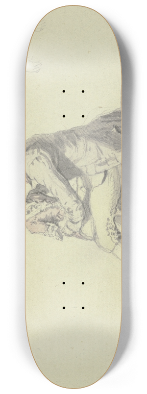Johann Ludwig Aberli - Ein Mann auf einem Stuhl sitzend in Unterhaltung mit einem Jungen 8.25 inch art skate deck