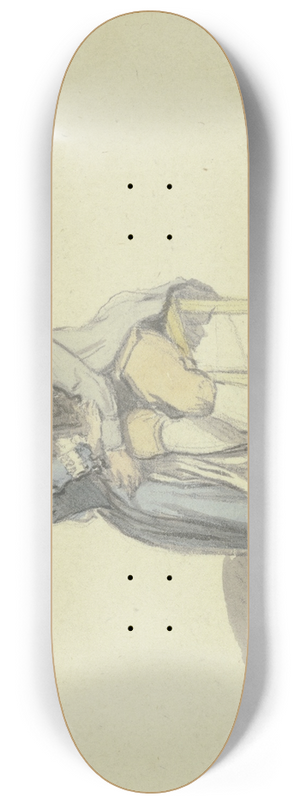 Johann Ludwig Aberli - Ein Mann auf einem Stuhl sitzend in Unterhaltung mit einem Mdchen 8.25 inch art skate deck