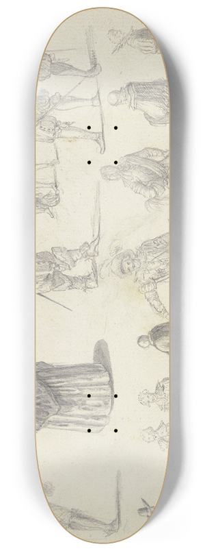 Johann Ludwig Ernst Morgenstern - 16 figure studies 8.25 inch art skate deck