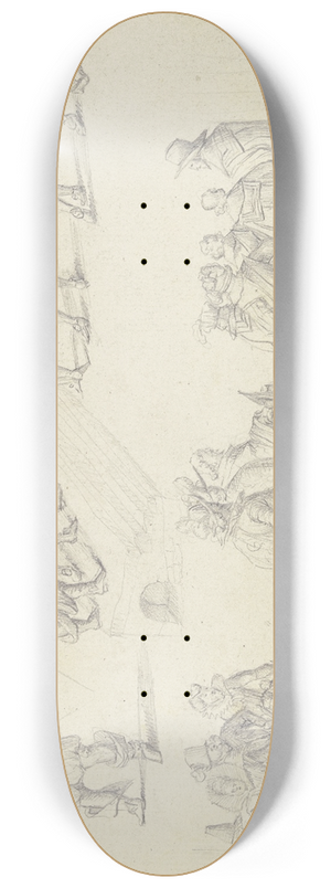 Johann Ludwig Ernst Morgenstern - 21 Figurenstudien, darunter drei Frauenfiguren 8.25 inch art skate deck