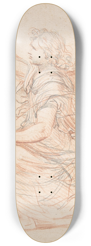 Nicolas Mignard - Study for the Archangel Gabriel 8.25 inch art skate deck