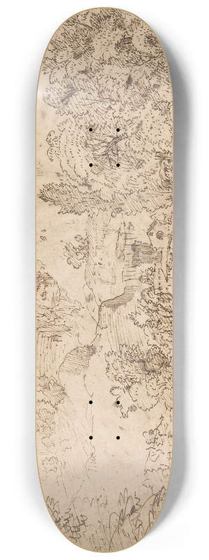 Nicolas Poussin - Mountain Landscape 8.25 inch art skate deck