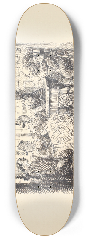 Niels Skovgaard - Den lille hvide kat 8.25 inch art skate deck