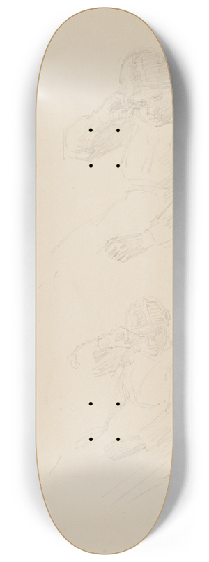 Niels Skovgaard - To studier af siddende, ung pige 8.25 inch art skate deck