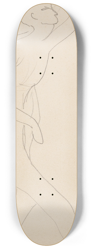 Amedeo Modigliani - Esquisse de femme nue de profil droit, bras gauche relev 8.25 inch art skate deck