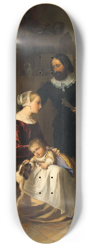Johann Matthias Ranftl - The Painters Family in His Studio 8.25 inch art skate deck